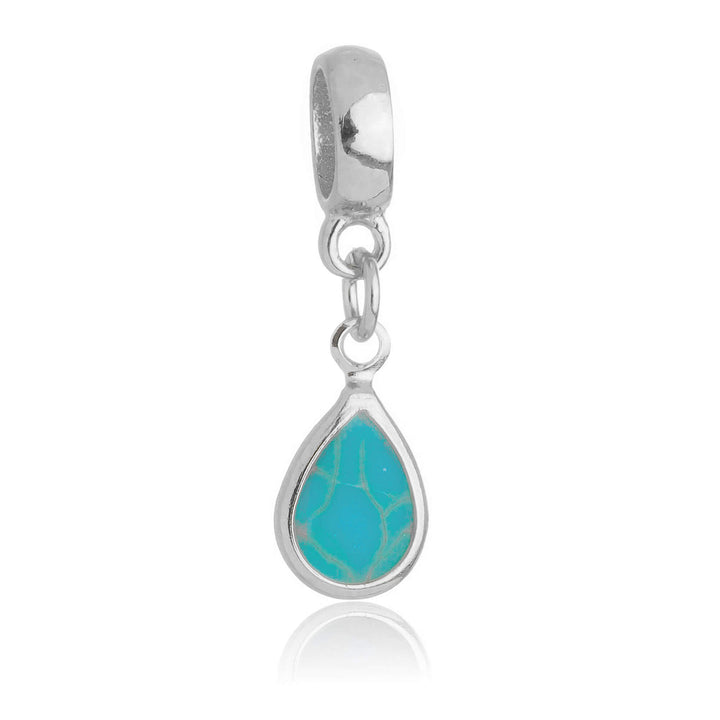 Berloque Cristal Jade Gota prateado semijoia Work Semijoias
