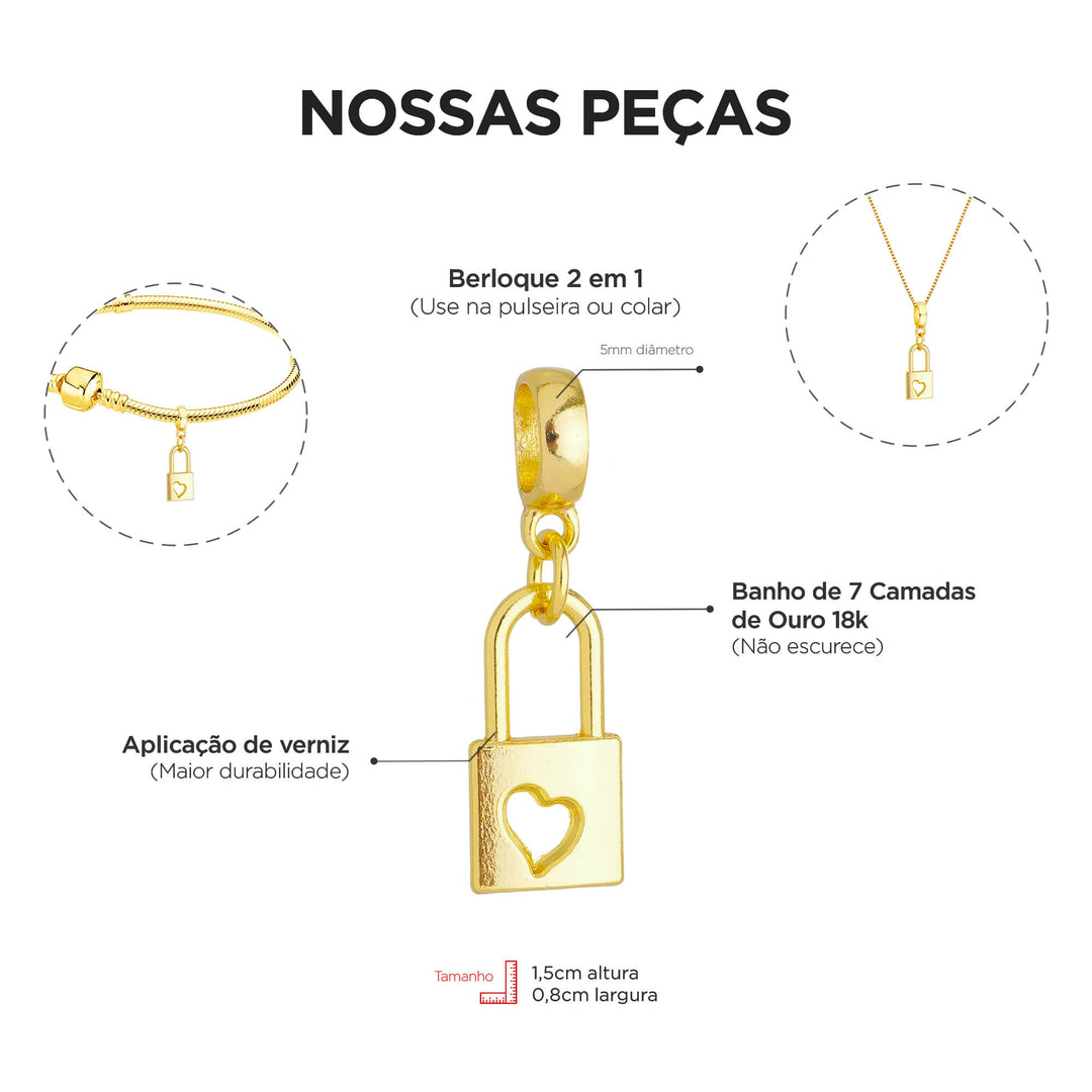 Colar Pingente Love Banhado a Ouro 18k