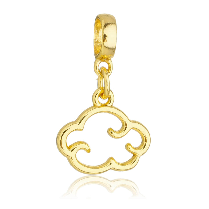 Berloque Nuvem Céu dourado semijoia Work Semijoias