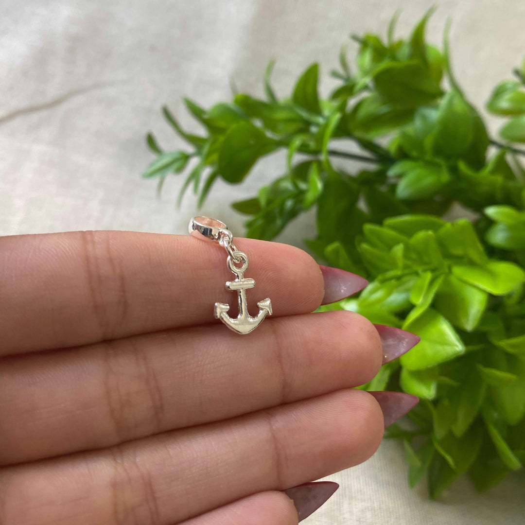 Colar Pingente Âncora Banhado a Prata 925