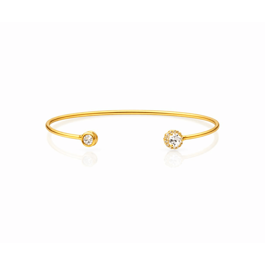Bracelete Ponto de Luz Cravejado Zircônia dourado semijoia Work Semijoias
