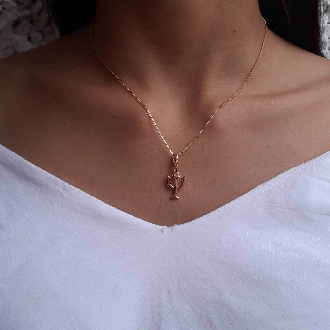 Colar Pingente Profissão Psicologia Banhado a Ouro 18k