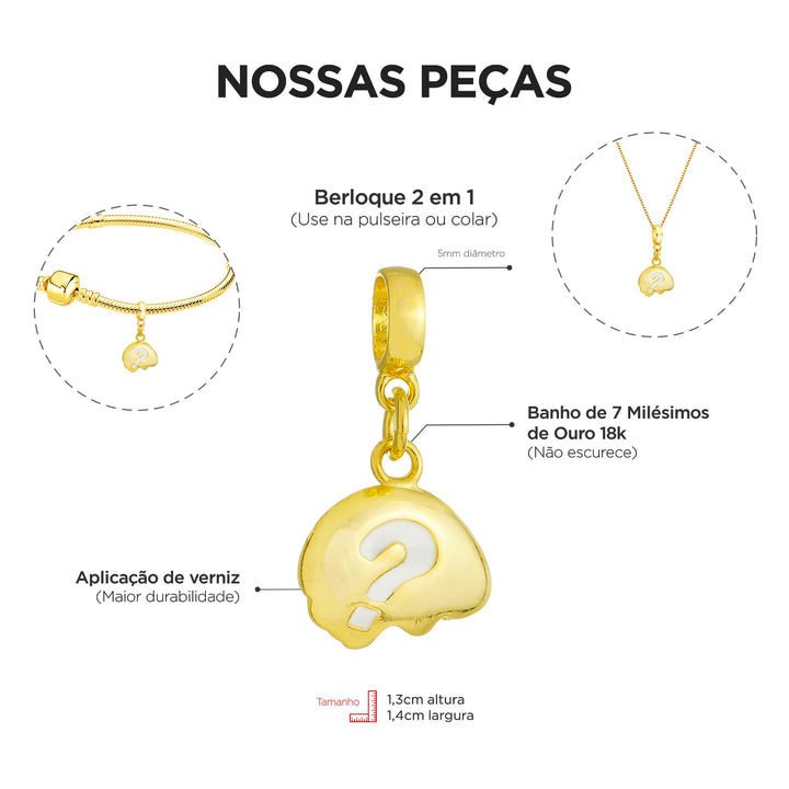 Berloque Cérebro dourado — detalhe da peça Work Semijoias