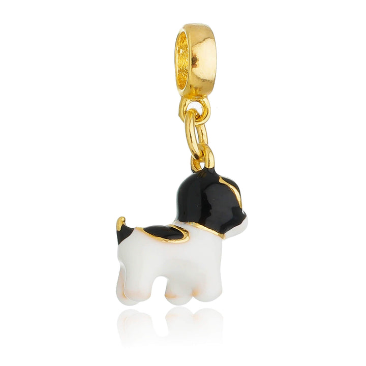 Berloque Cachorro Lhasa Apso Preto dourado — detalhe da peça Work Semijoias