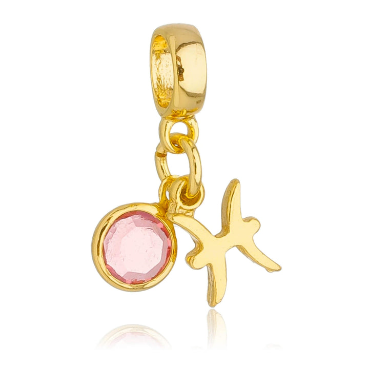 Berloque Signo Peixes dourado semijoia Work Semijoias