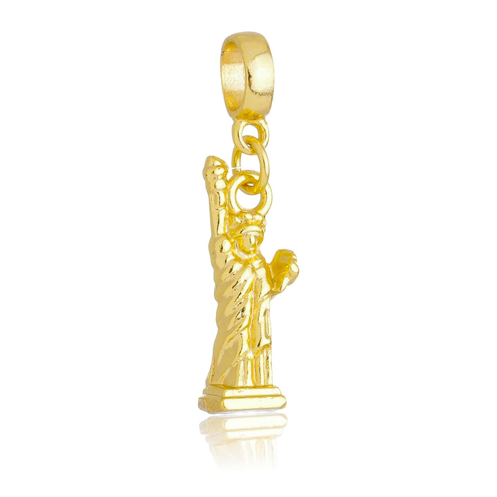 Berloque Estátua da Liberdade dourado semijoia Work Semijoias