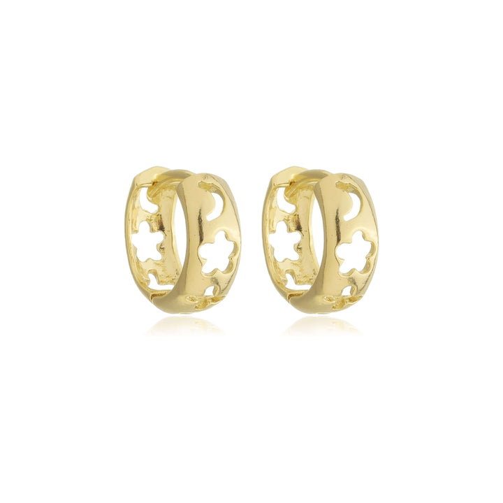 Brinco Click Argola Formatos dourado semijoia Work Semijoias