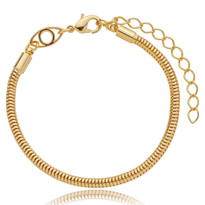 Pulseira para Berloque Fecho Olho Grego dourado semijoia Work Semijoias
