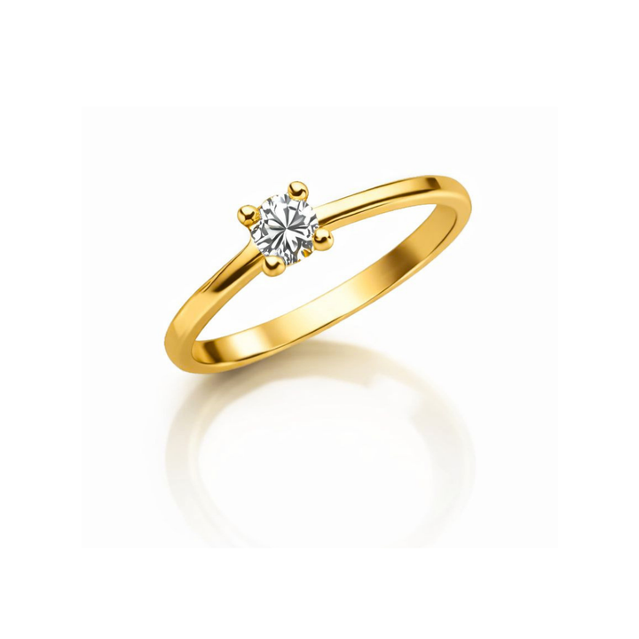 Anel Solitário Cravejado Zircônia Ouro 18k | Work Semijoias