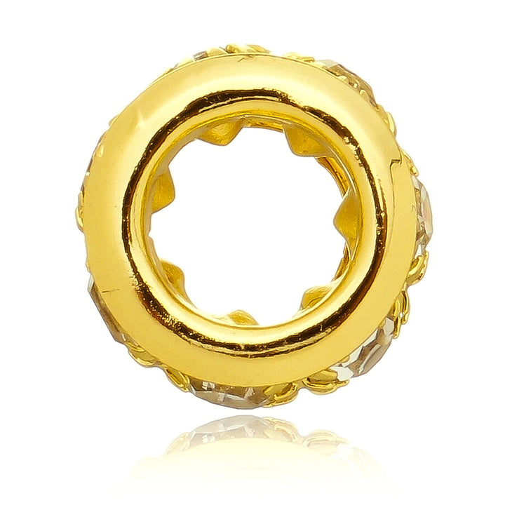 Berloque Separador Strass Cristal dourado — detalhe da peça Work Semijoias