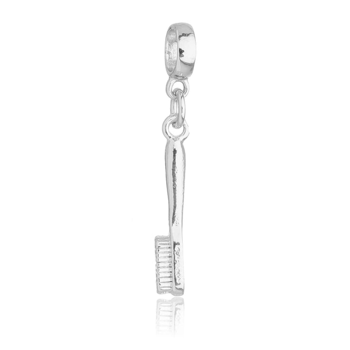 Berloque Escova de Dente prateado semijoia Work Semijoias