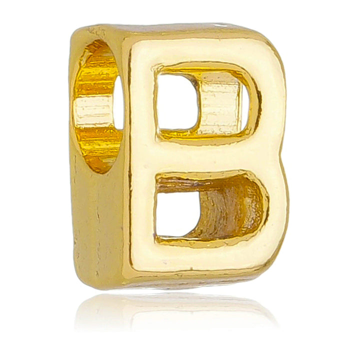 Berloque Letra B separador dourado semijoia Work Semijoias