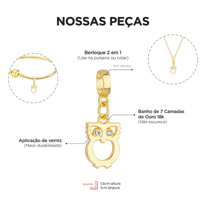 Berloques Professora Pedagogia Banhado a Ouro 18k