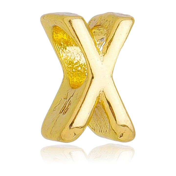 Berloque Letra X separador dourado semijoia Work Semijoias