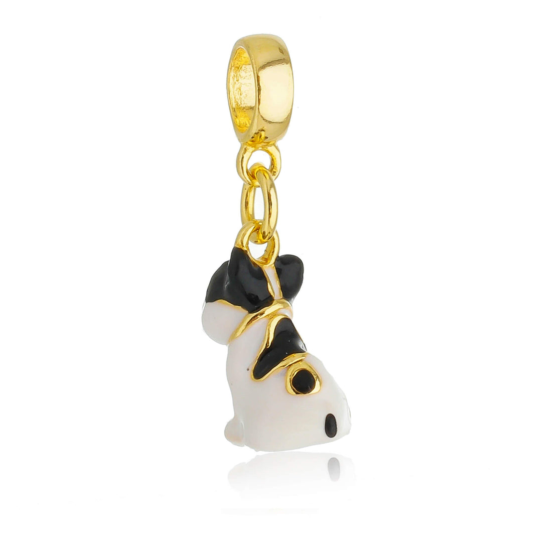 Berloque Cachorro Buldogue Francês dourado — detalhe da peça Work Semijoias