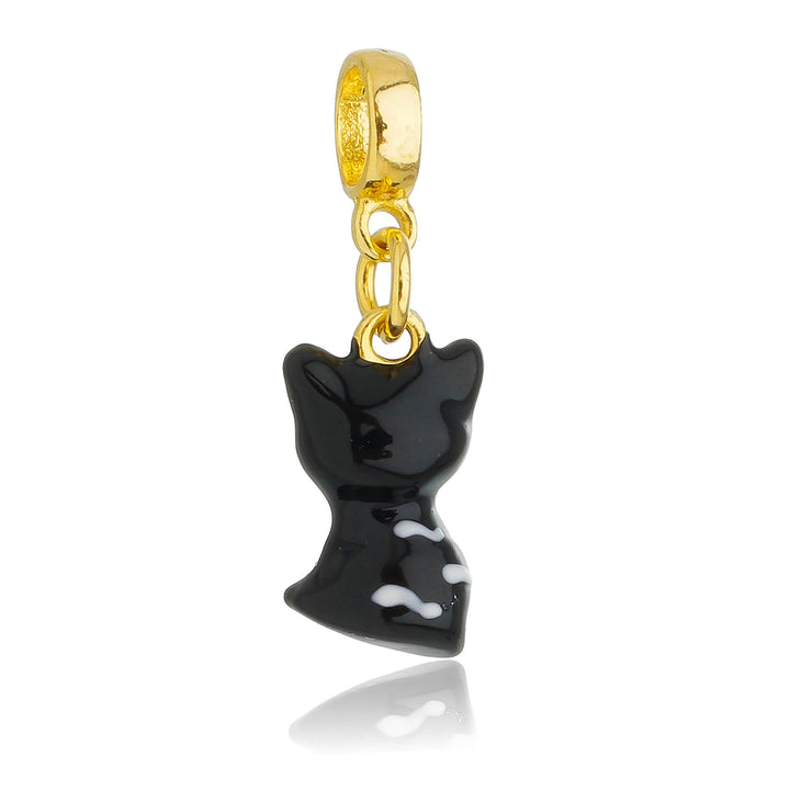 Berloque Gato Preto dourado — detalhe da peça Work Semijoias