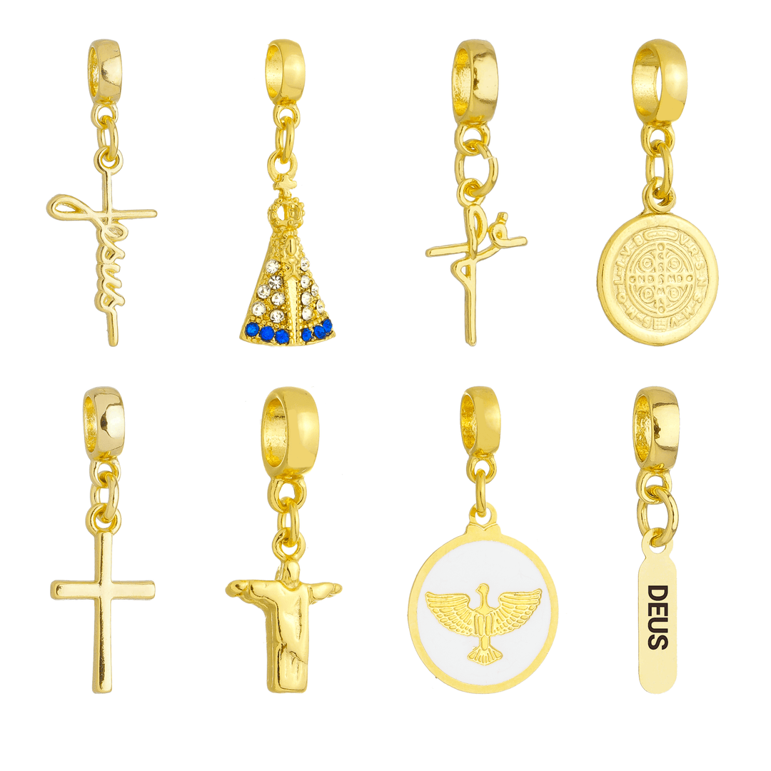 Berloques Religião Religioso Banhado a Ouro 18k