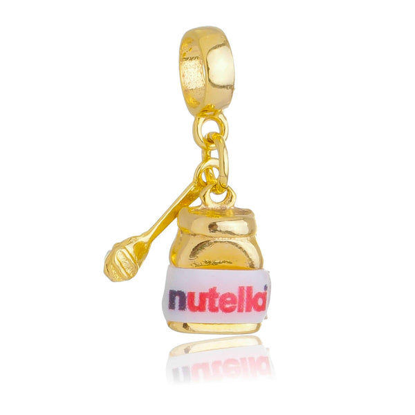 Berloque Nutella Chocolate dourado semijoia Work Semijoias