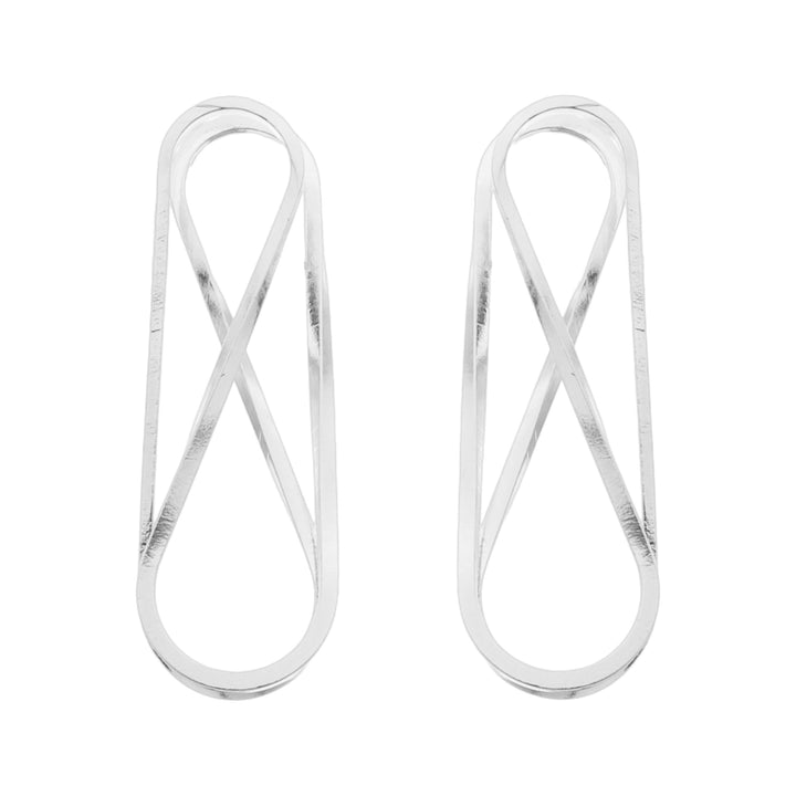 Brinco Argola Infinito prateado semijoia Work Semijoias