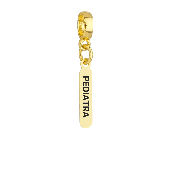 Berloque Plaquinha Pediatra dourado semijoia Work Semijoias
