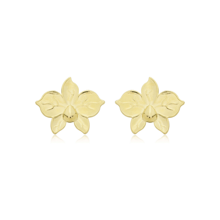 Brinco Flor Pétalas dourado semijoia Work Semijoias