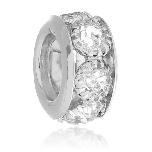 Berloque Separador Strass Cristal Prata 925 | Work Semijoias