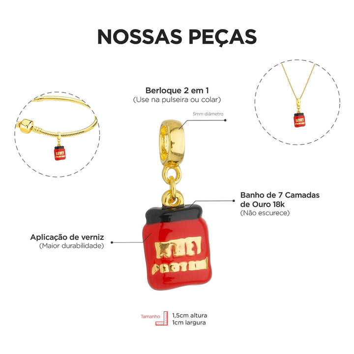 Pulseira CrossFit Berloque Banhado a Ouro 18k