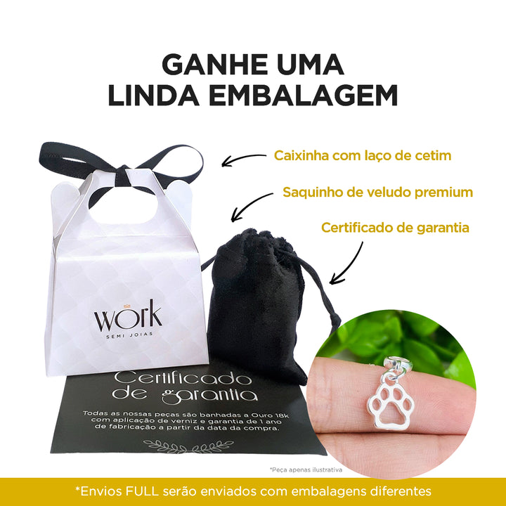 Colar Pingente Letra S Cravejado Banhado a Ouro 18k