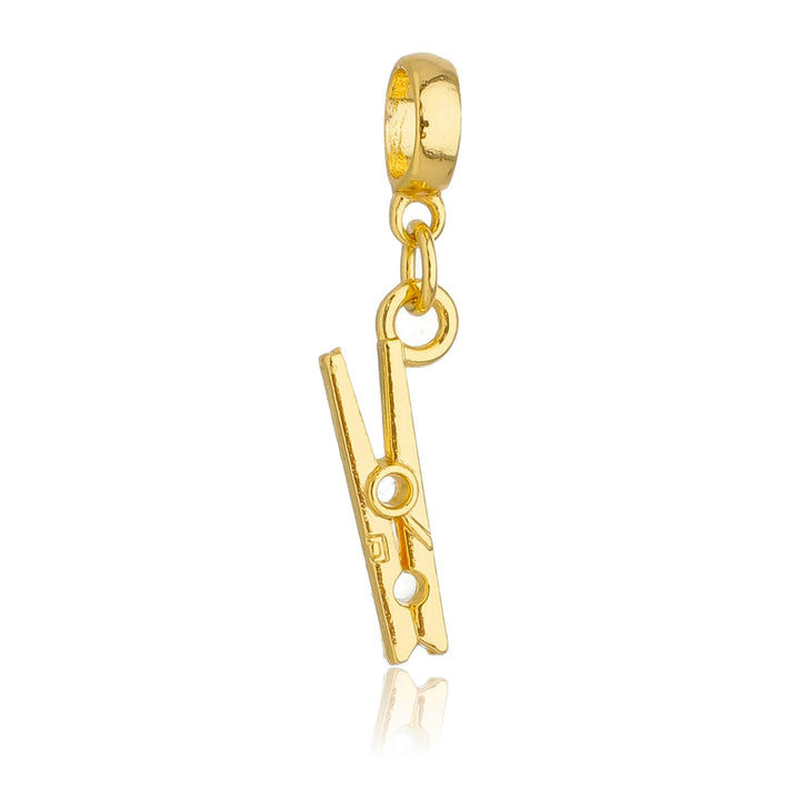 Berloque Pregador Roupa dourado semijoia Work Semijoias