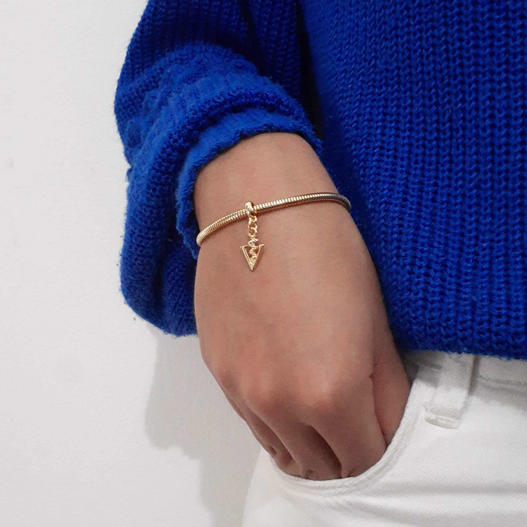Pulseira Profissão Veterinária Banhado a Ouro 18k