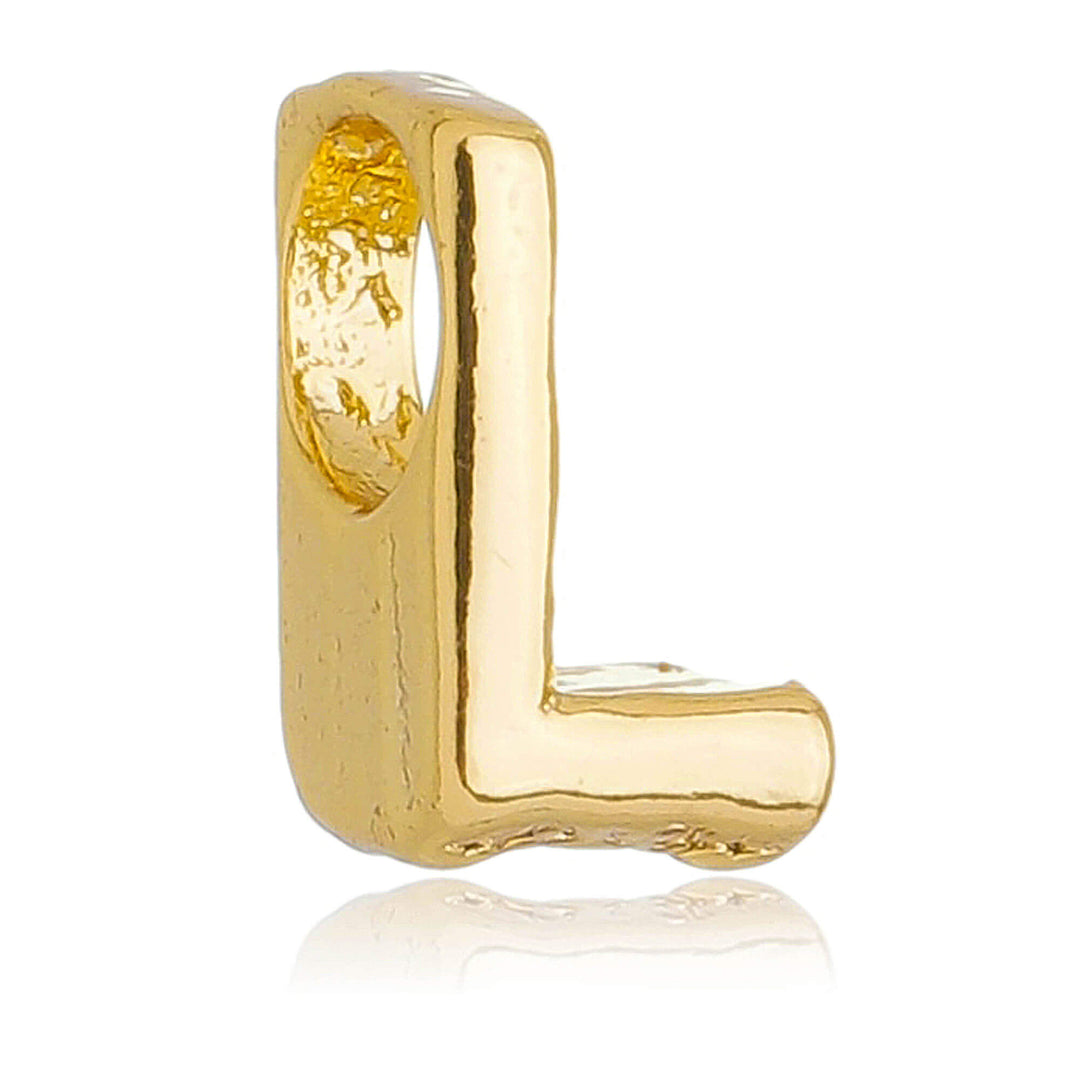 Berloque Letra L separador dourado semijoia Work Semijoias