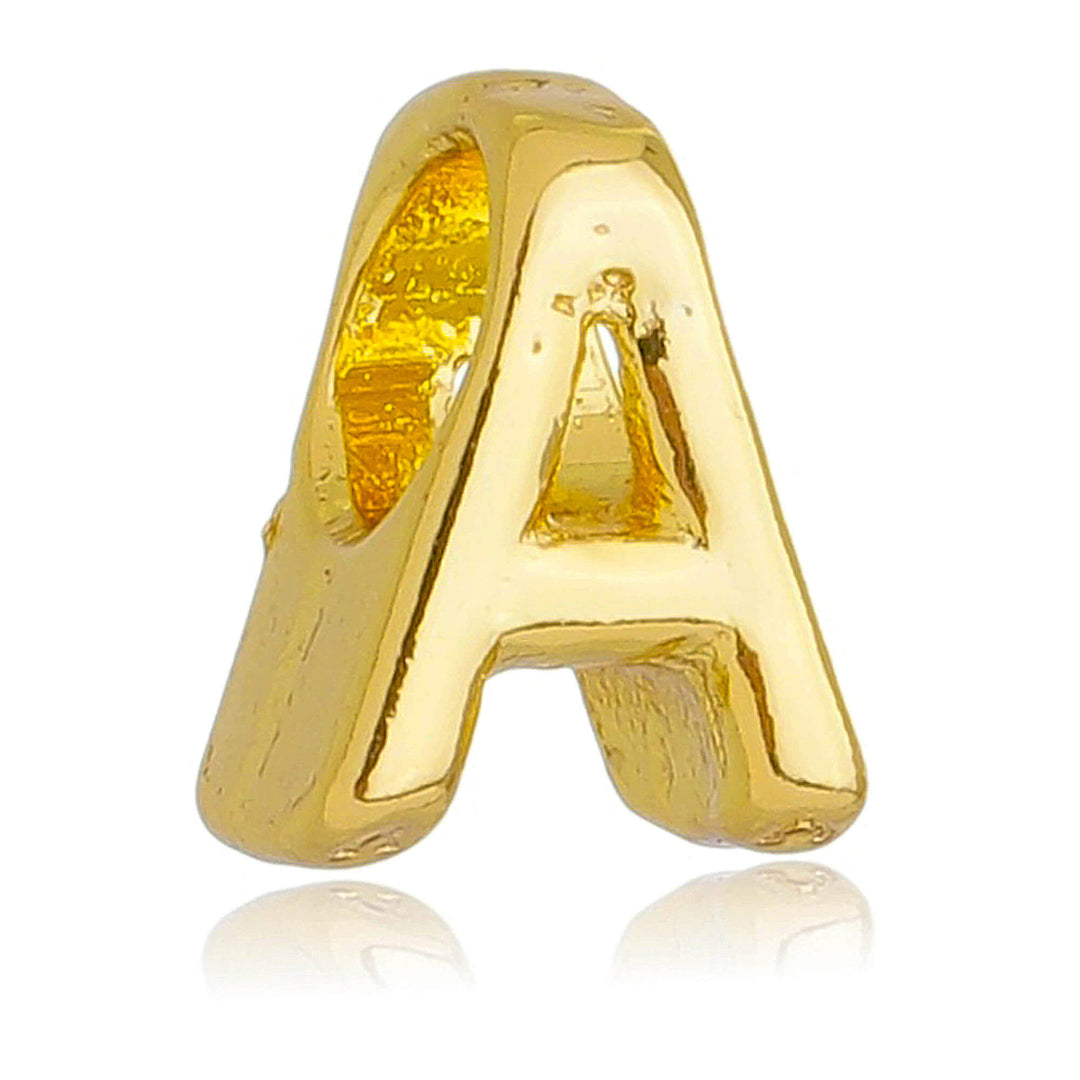 Berloque Letra A separador dourado semijoia Work Semijoias