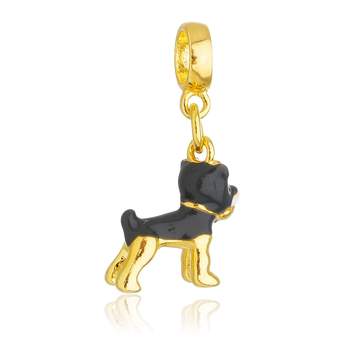 Berloque Cachorro Schnauzer dourado — detalhe da peça Work Semijoias