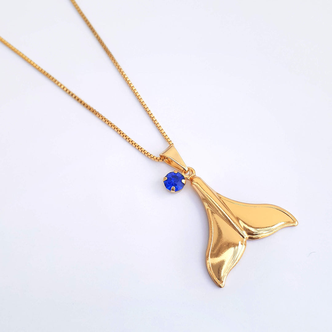 Colar Pingente Rabo de Sereia Banhado a Ouro 18k