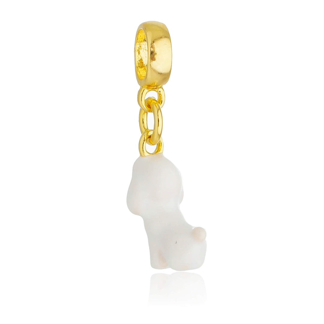 Berloque Cachorro Poodle dourado — detalhe da peça Work Semijoias