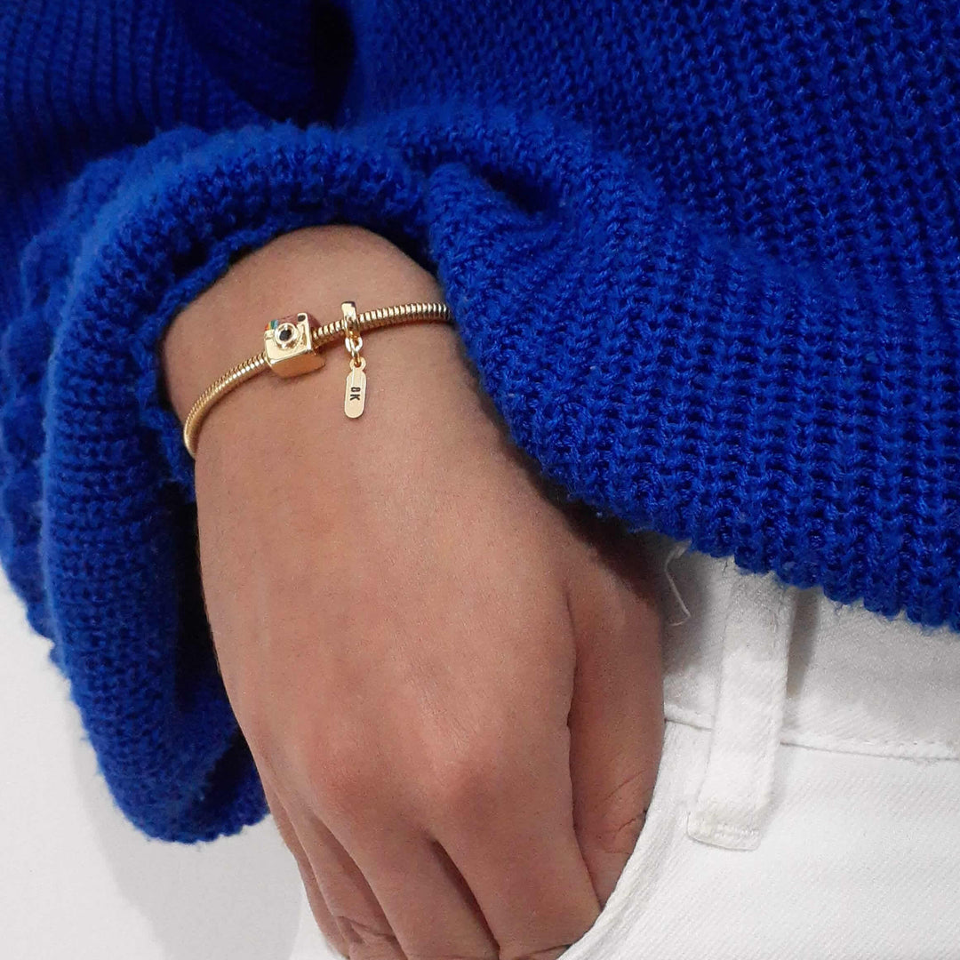 Pulseira Instagram 8K Berloque Banhado a Ouro 18k
