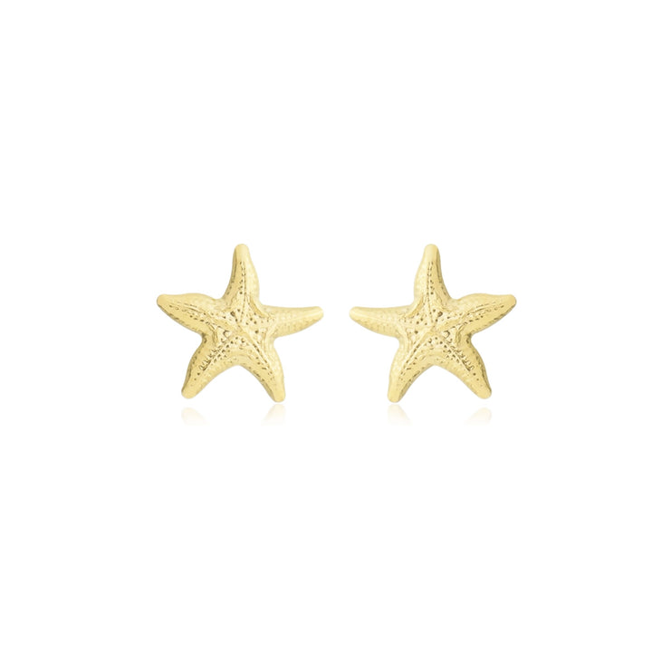 Brinco Estrelinha Mar dourado semijoia Work Semijoias