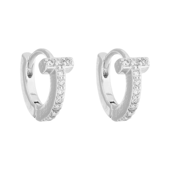 Brinco Argola Zircônia Cravejada prateado semijoia Work Semijoias
