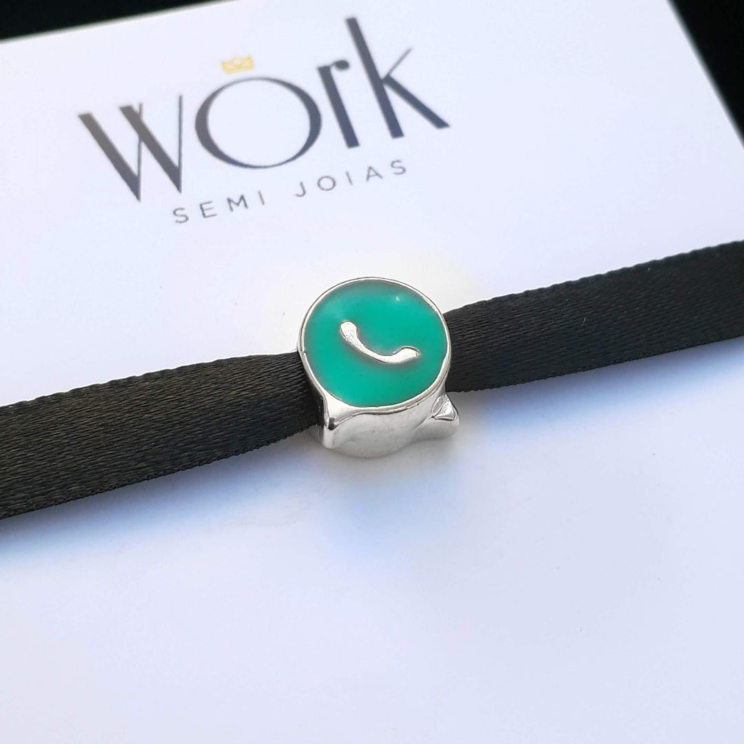 Berloque WhatsApp Separador Prata 925 — compatível pandora e similares