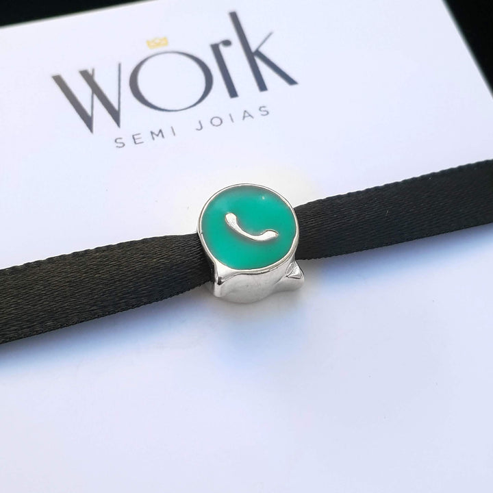 Berloque WhatsApp Separador Prata 925 — compatível pandora e similares