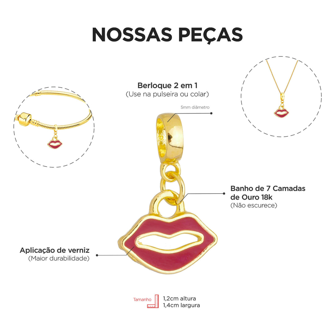 Berloque Boca dourado — detalhe da peça Work Semijoias