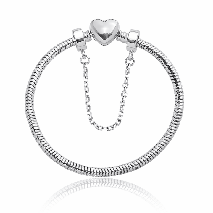 Pulseira Fecho Coração Com Trava Prata 925 | Work Semijoias