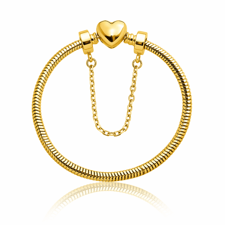 Pulseira Fecho Coração Com Trava Ouro 18k | Work Semijoias