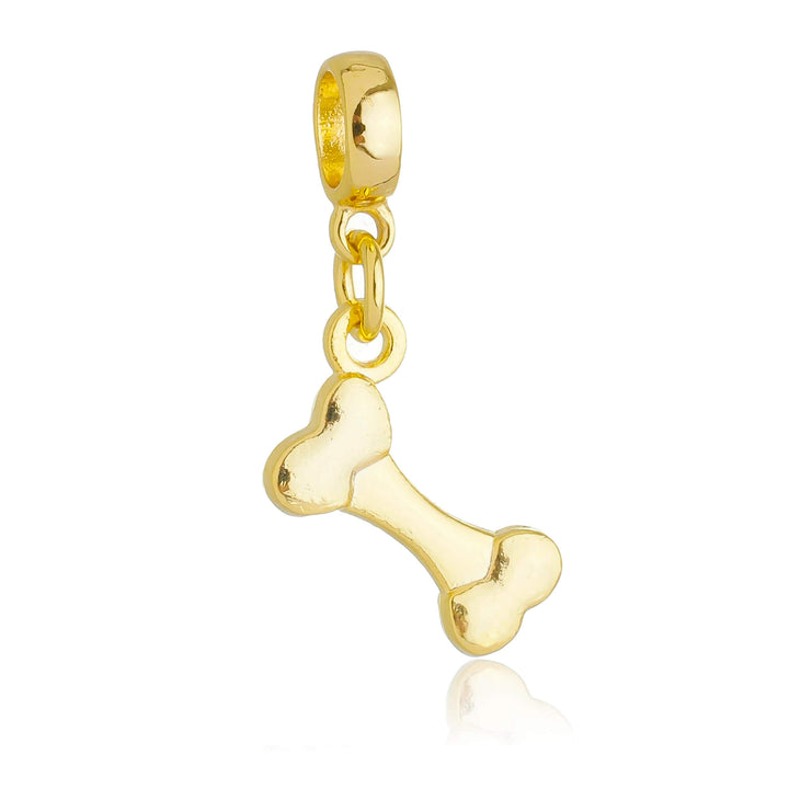Berloque Osso de Cachorro dourado semijoia Work Semijoias