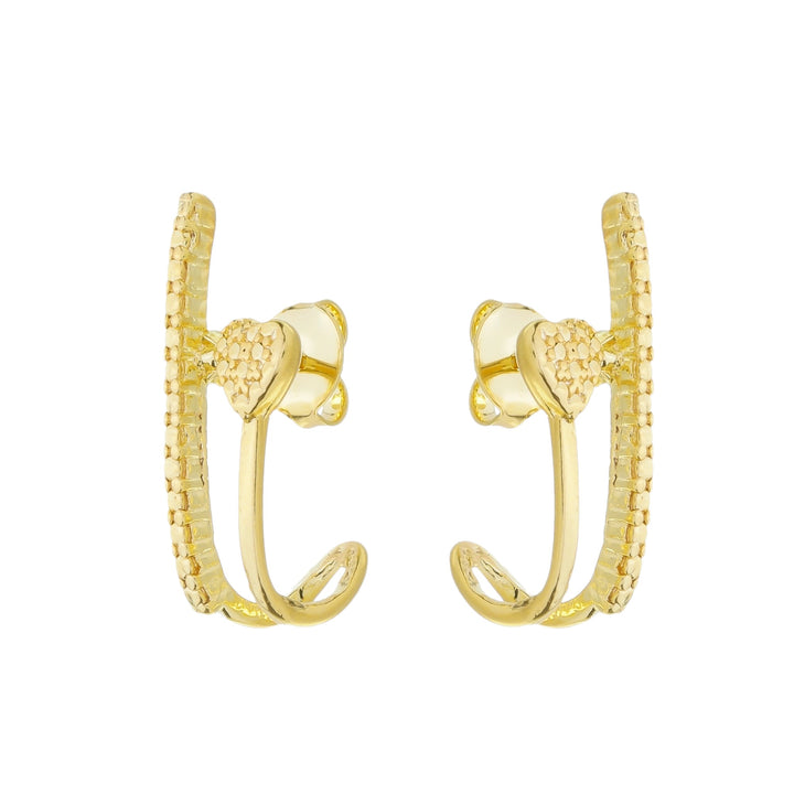 Brinco Coração Ear-Hook dourado semijoia Work Semijoias