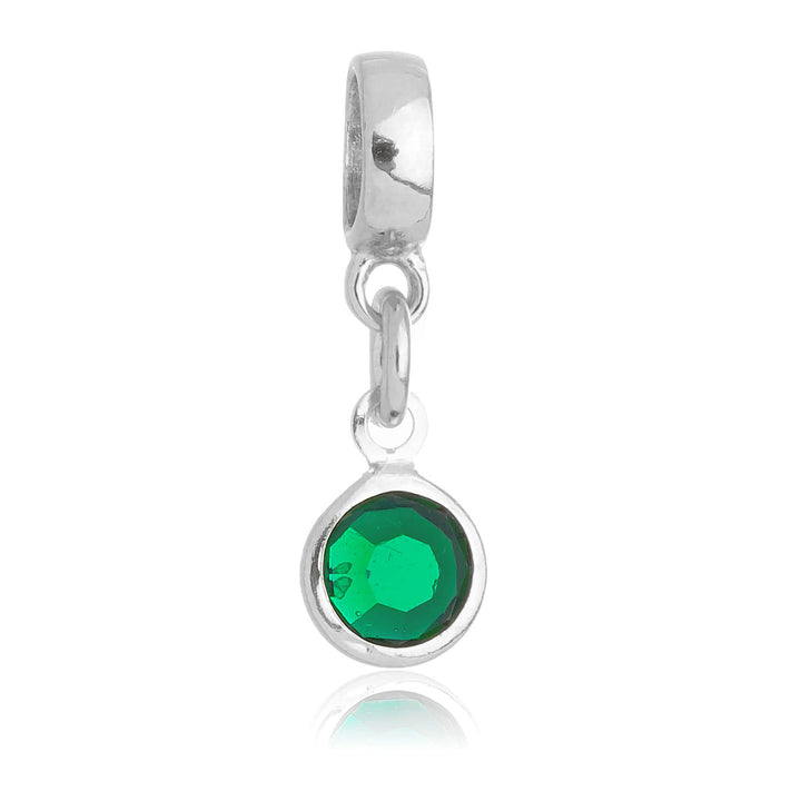 Berloque Cristal Verde prateado semijoia Work Semijoias