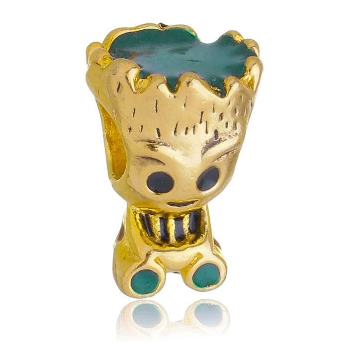 Berloque Baby Groot Marvel separador dourado semijoia Work Semijoias