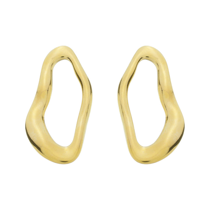 Brinco Orgânico Vazado dourado semijoia Work Semijoias