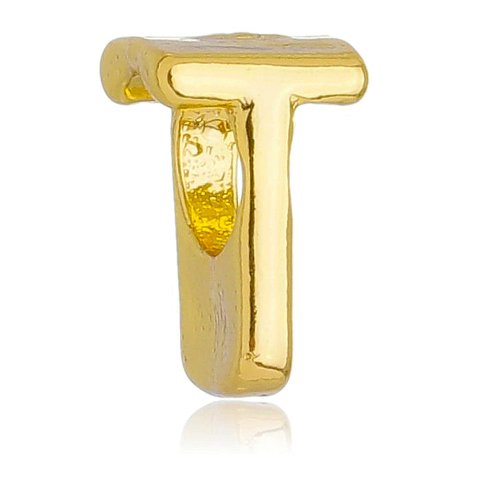 Berloque Letra T separador dourado semijoia Work Semijoias