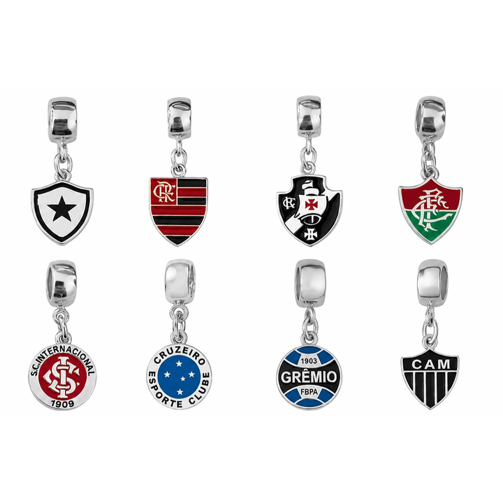 Berloques Times de Futebol Banhado a Prata 925